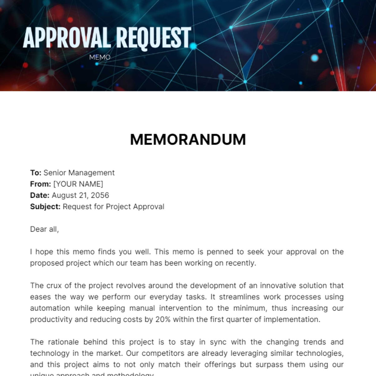 Approval Request Memo - Edit Online & Download