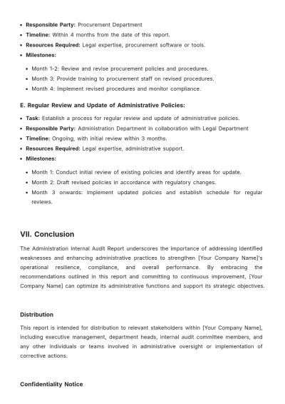 Free Administration Internal Audit Report Template to Edit Online