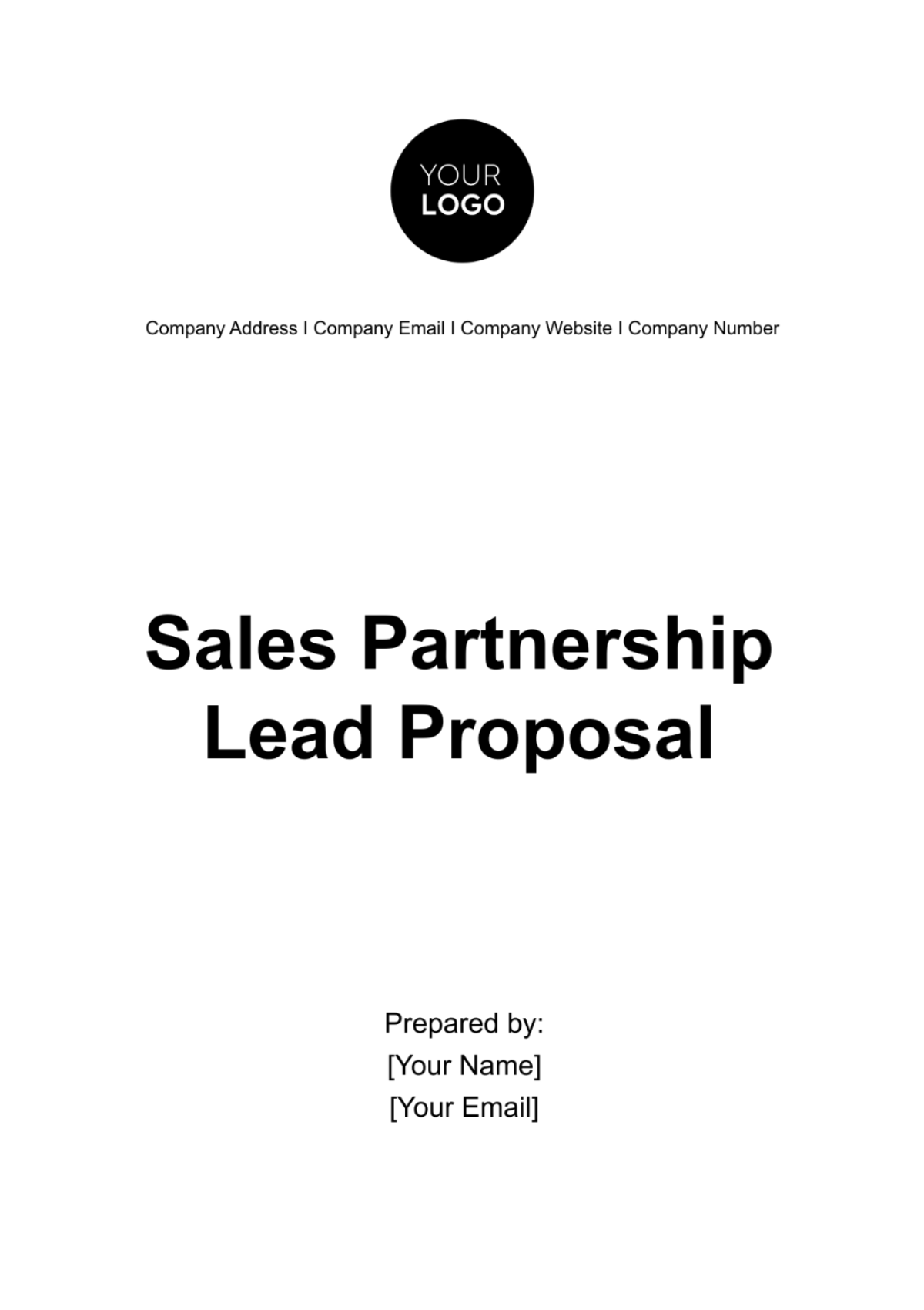 Sales Partnership Lead Proposal Template
