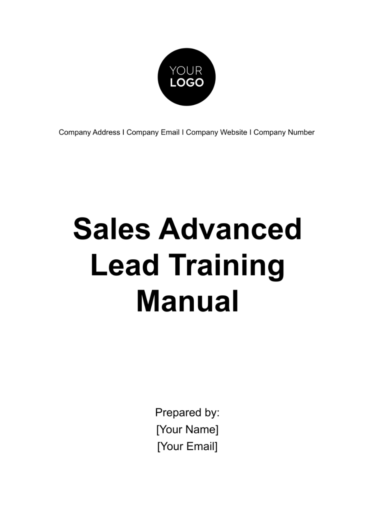 Sales Advanced Lead Training Manual Template