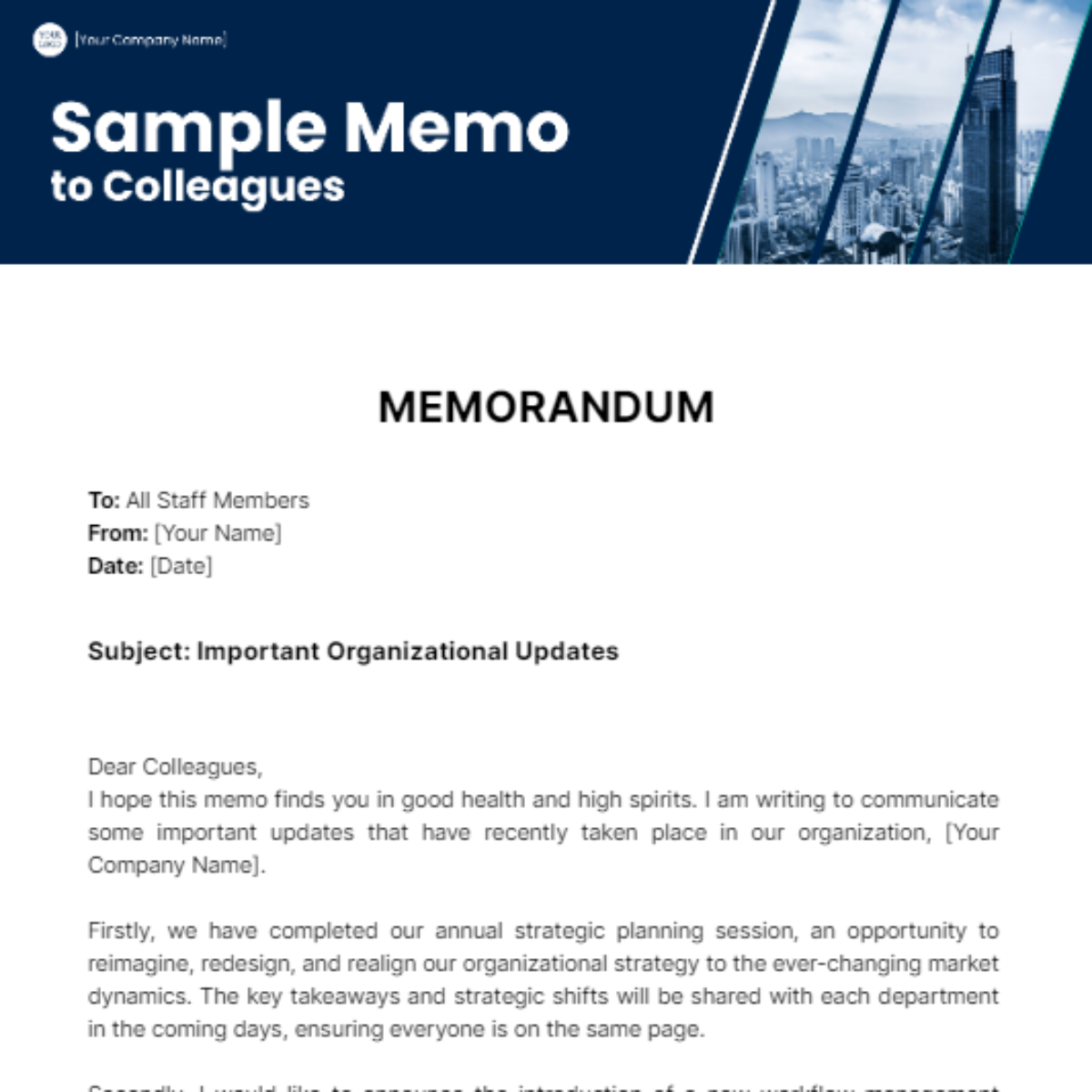 Sample Memo to Colleagues - Edit Online & Download