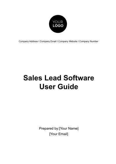 Free Sales Lead Software User Guide Template to Edit Online