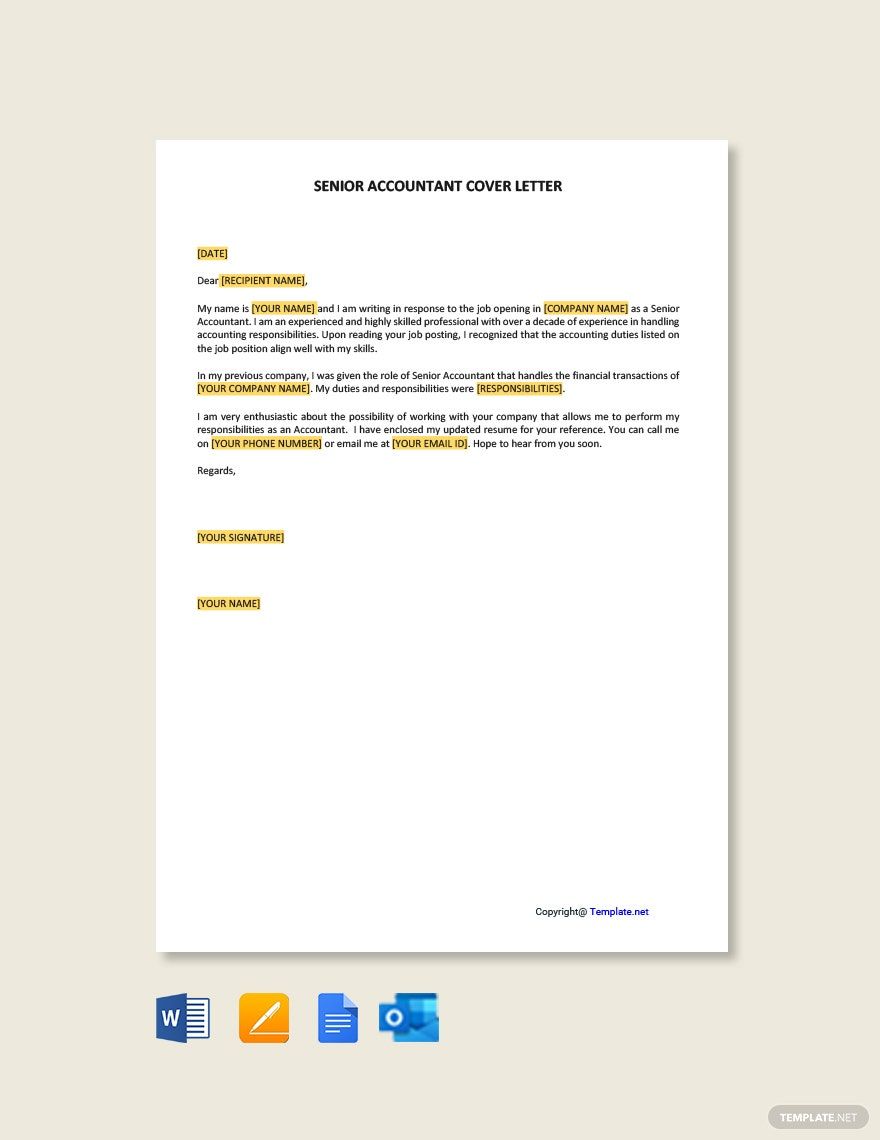 Free Senior Accountant Cover Letter Download In Word Google Docs 