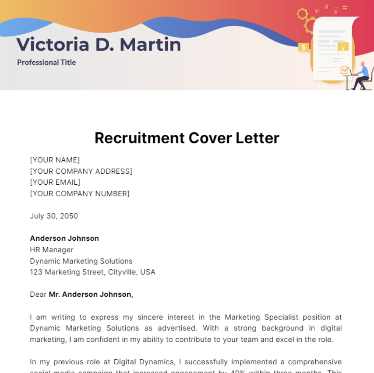 Recruitment Cover Letter Template