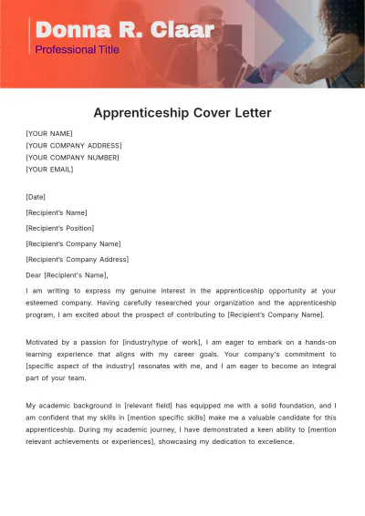 Free Apprenticeship Cover Letter Template to Edit Online