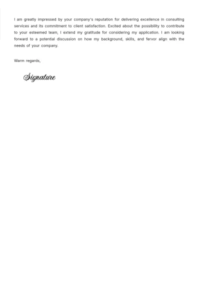 Free Management Consultant Cover Letter Template to Edit Online