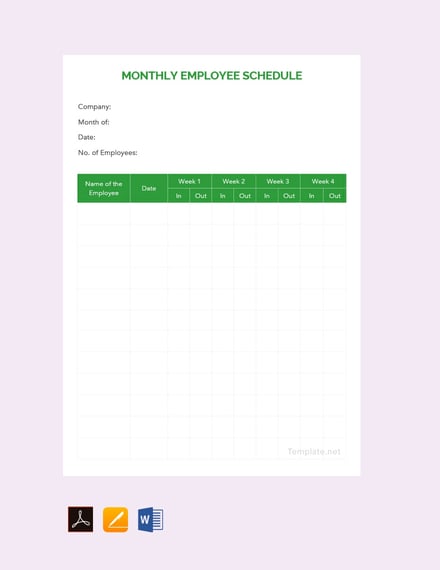 employee schedules