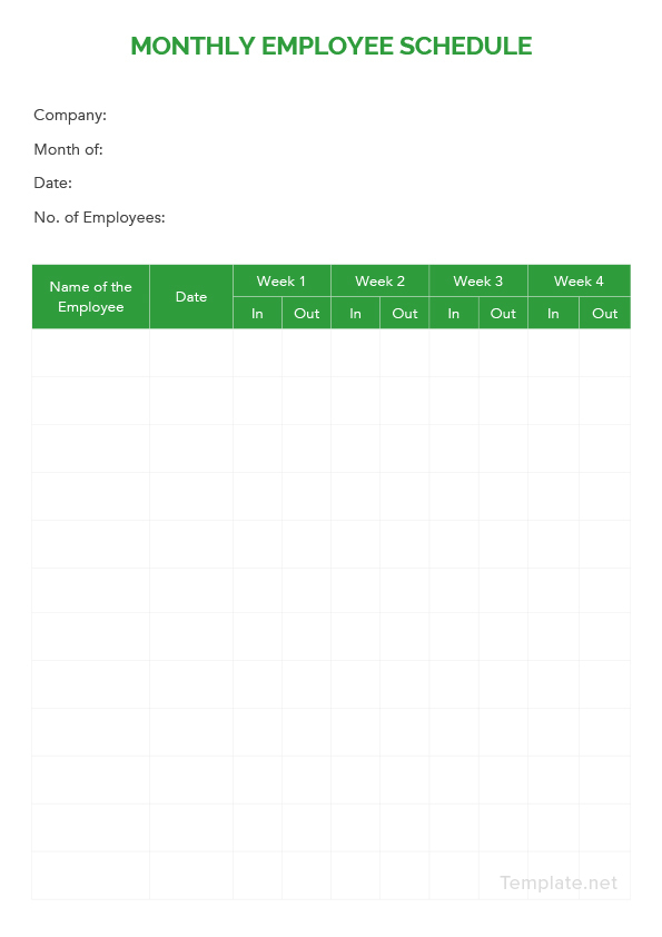 microsoft employee schedule template