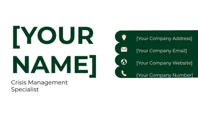 Free Crisis Management Specialist Business Card Template to Edit Online