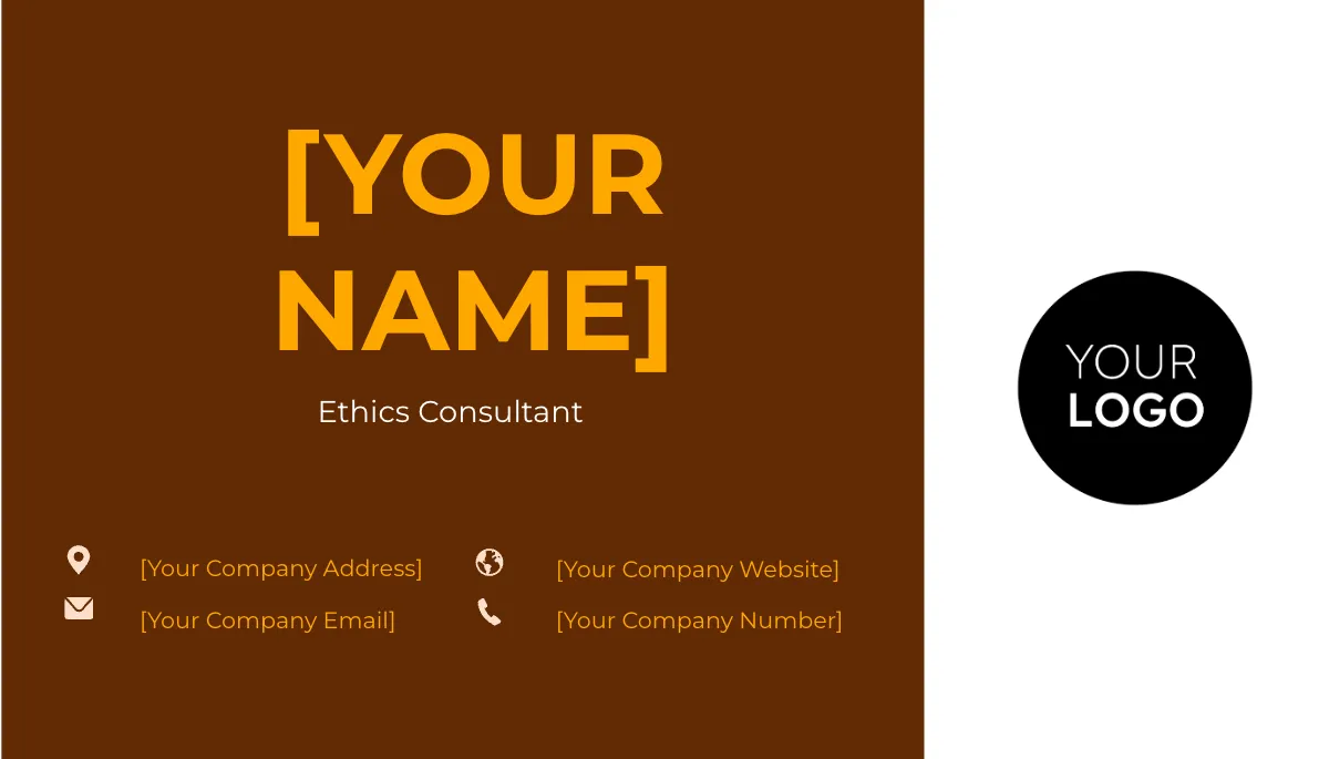 Free Administrative Ethics Consultant Business Card Template to Edit Online
