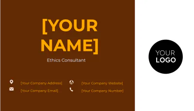Free Administrative Ethics Consultant Business Card Template to Edit Online