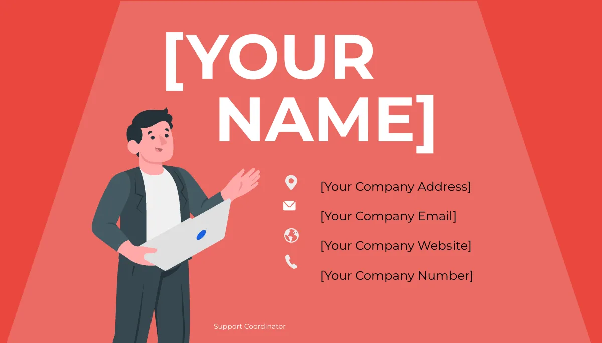 Free Administrative Support Coordinator Business Card Template to Edit Online