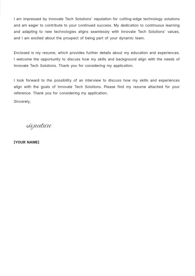 Free Cover Letter For Fresher Template to Edit Online
