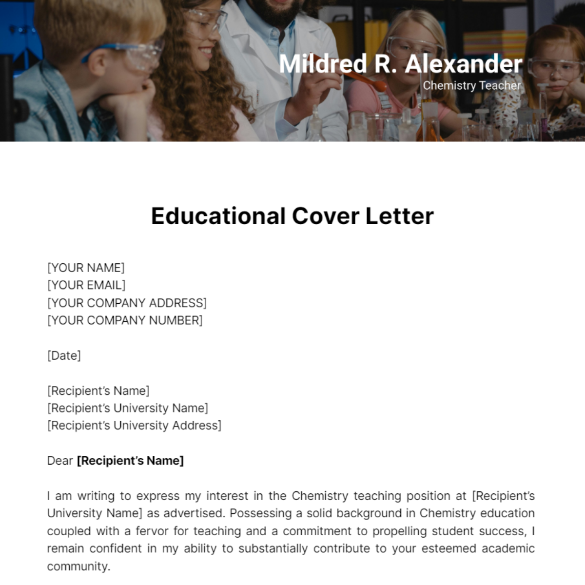 Educational Cover Letter Template