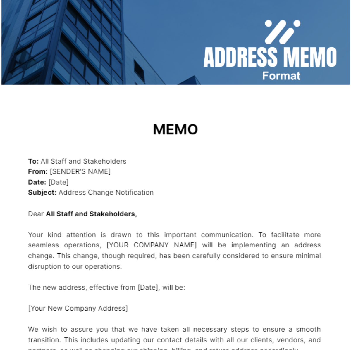 Address Memo Format