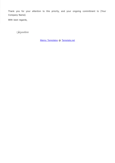 Free Sample Memo for Compliance to Edit Online