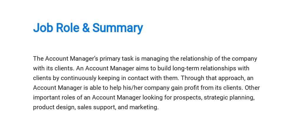 Advertising account managers job description