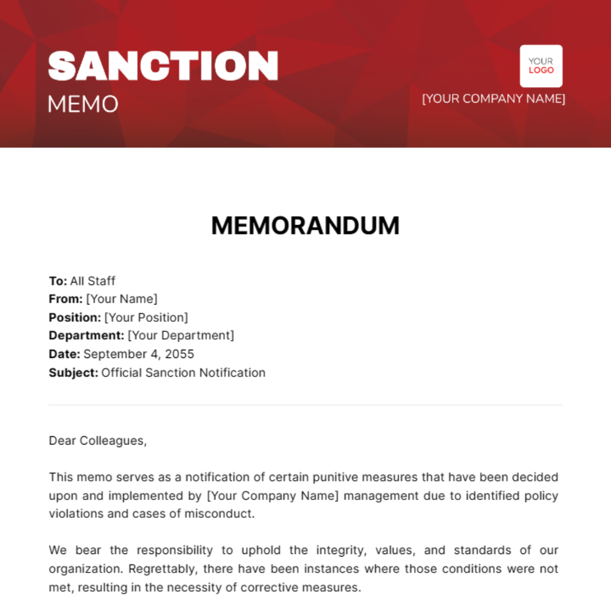 Sanction Memo Format - Edit Online & Download