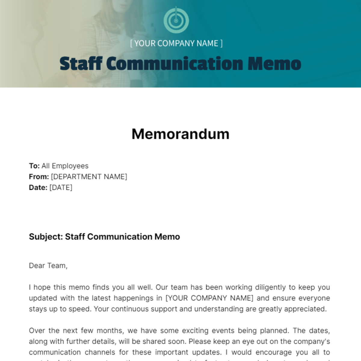 Staff Communication Memo - Edit Online & Download