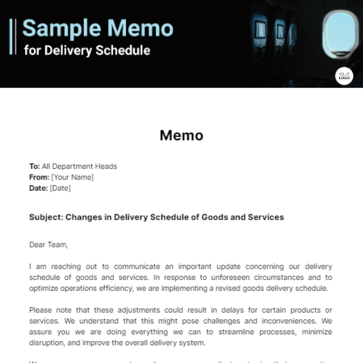 Sample Memo for Delivery Schedule