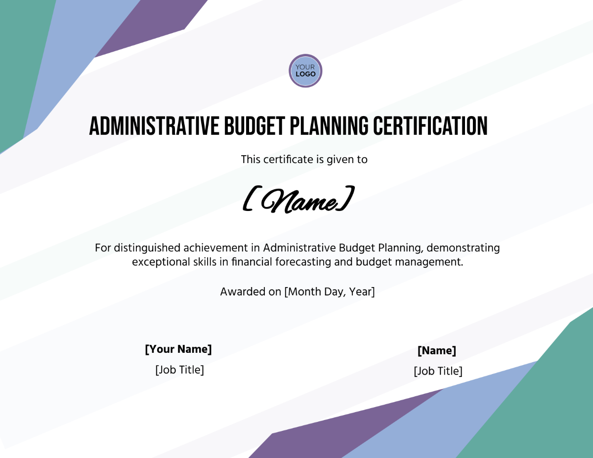 Administrative Budget Planning Certification Template