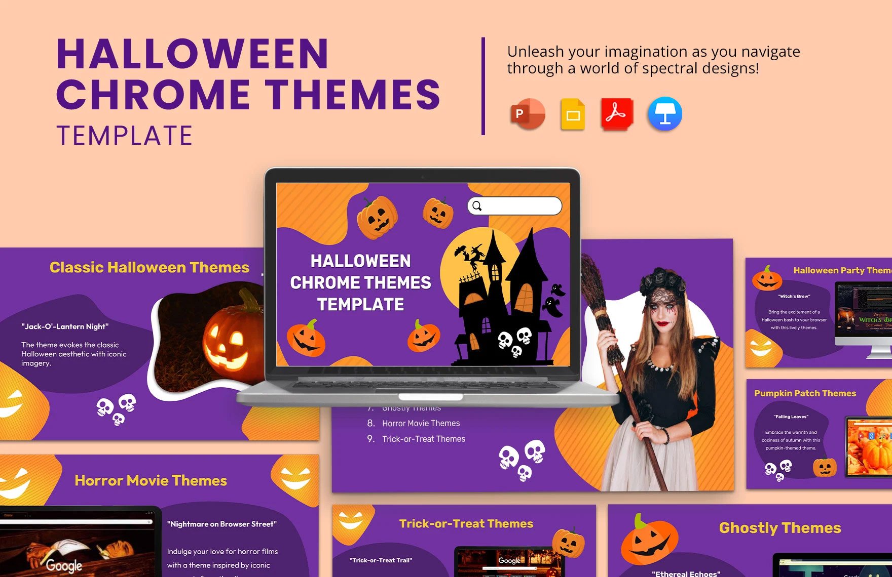 Halloween Chrome Themes Template in PDF, PowerPoint, Google Slides, Apple Keynote