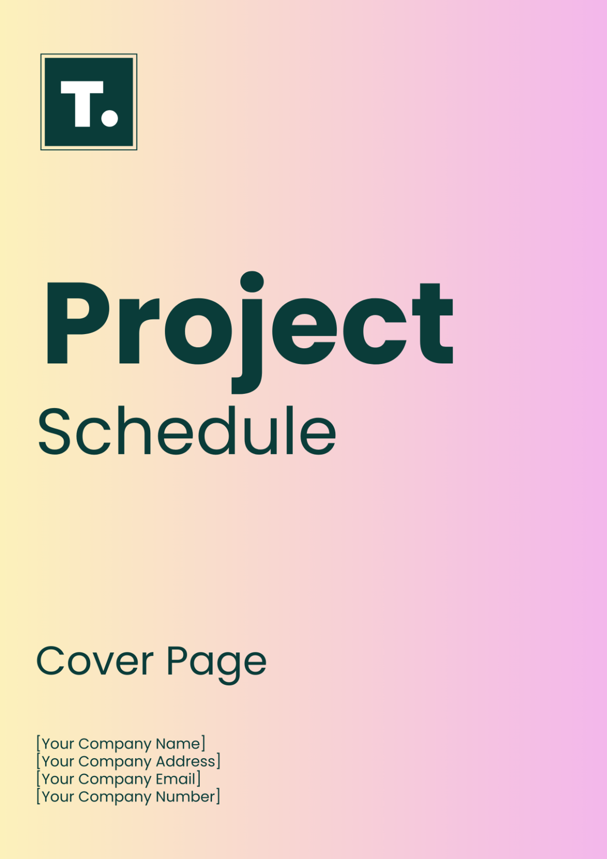 Project Schedule Cover Page