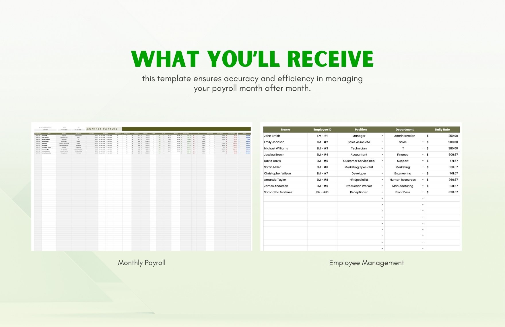 Monthly Payroll Template