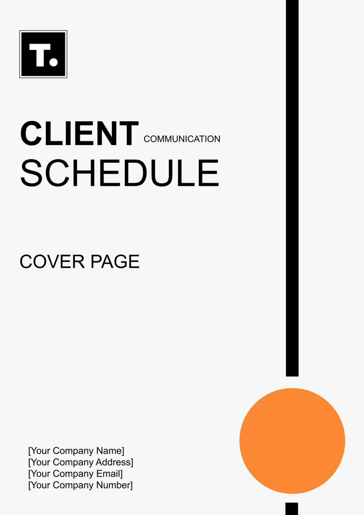 Client Communication Schedule Cover Page
