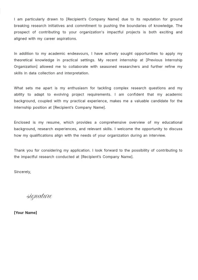 Free APA Format Cover Letter Template to Edit Online