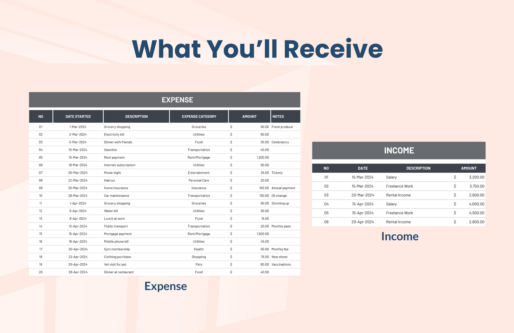 Home Expense Template