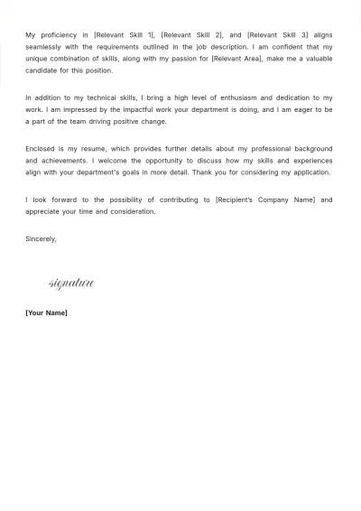 Free Government Cover Letter Template to Edit Online