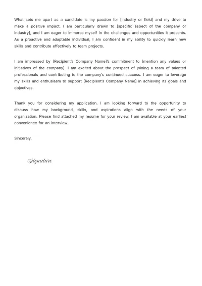 Free Graduate Trainee Cover Letter  Template to Edit Online