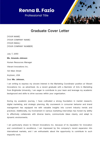 Free Graduate Cover Letter Template to Edit Online