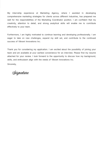 Free Graduate Cover Letter Template to Edit Online