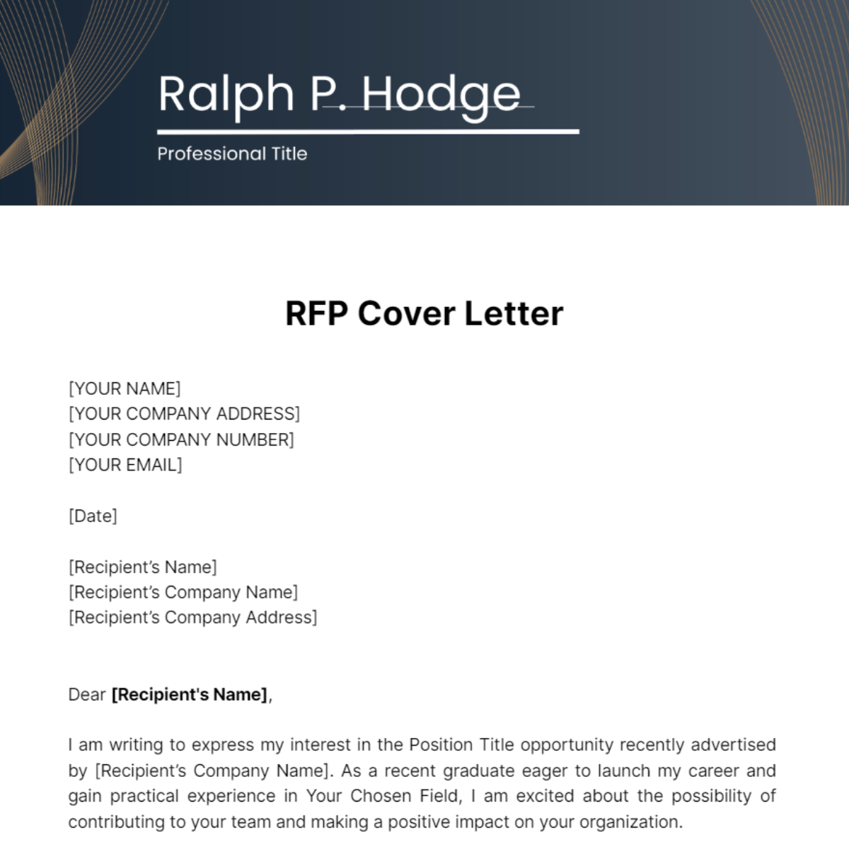 RFP Cover Letter Template