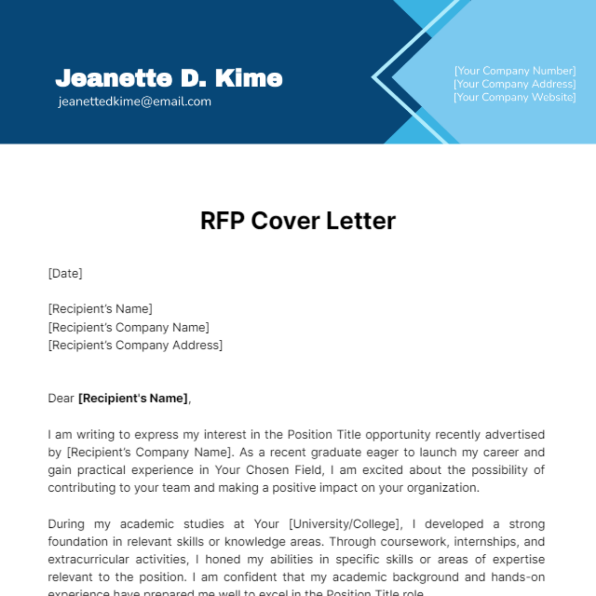 RFP Cover Letter Template