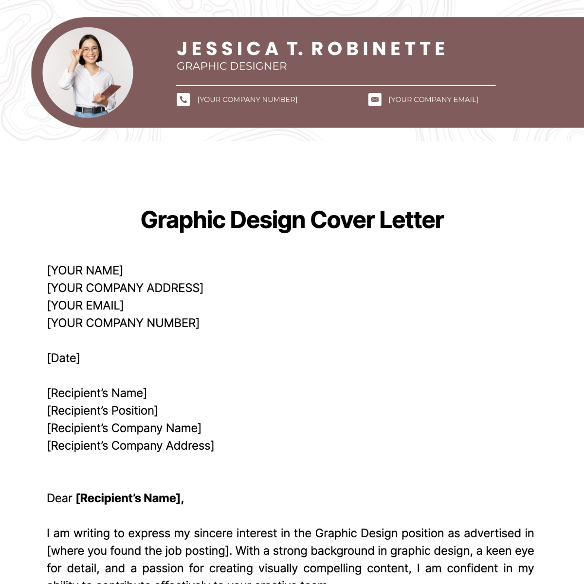 Graphic Design Cover Letter Template