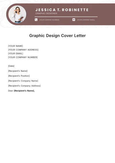 Free Graphic Design Cover Letter Template to Edit Online