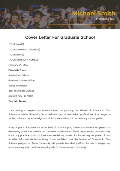 Free Cover Letter For Graduate School Template to Edit Online