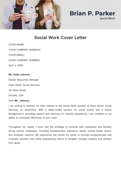 Free Social Work Cover Letter Template to Edit Online