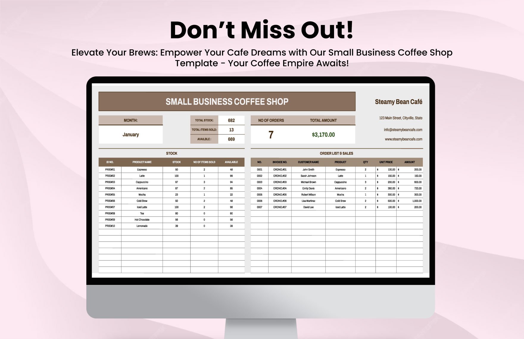 Small Business Coffee Shop Template