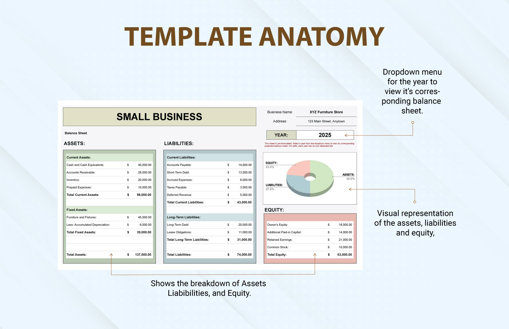 Small Business Simple Balance Sheet Template