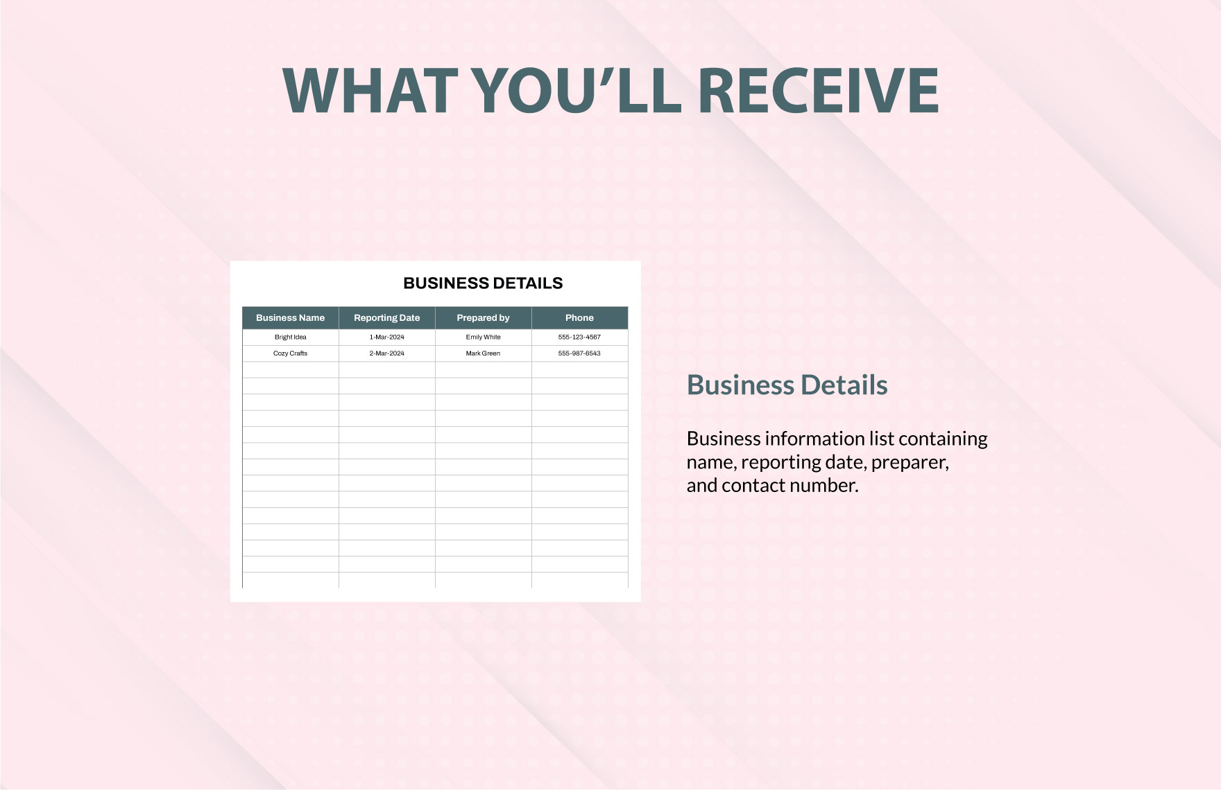 Small Business Projected Balance Template