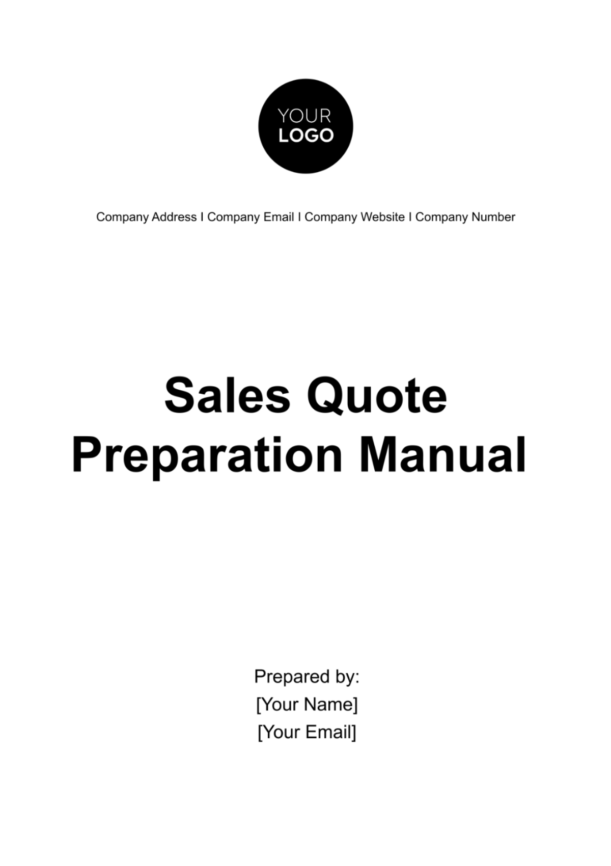 Free Sales Quote Preparation Manual Template