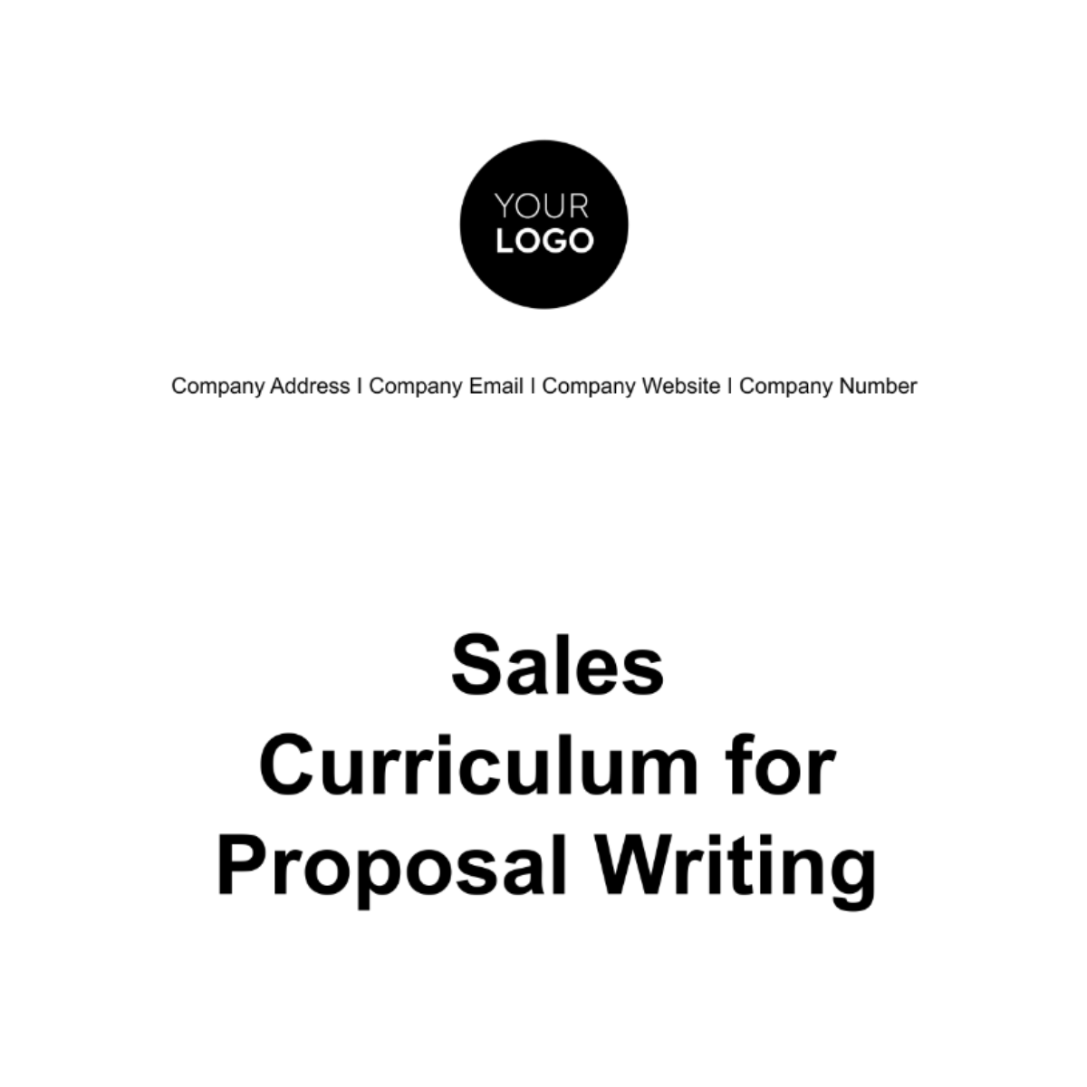 Sales Curriculum for Proposal Writing Template - Edit Online & Download ...