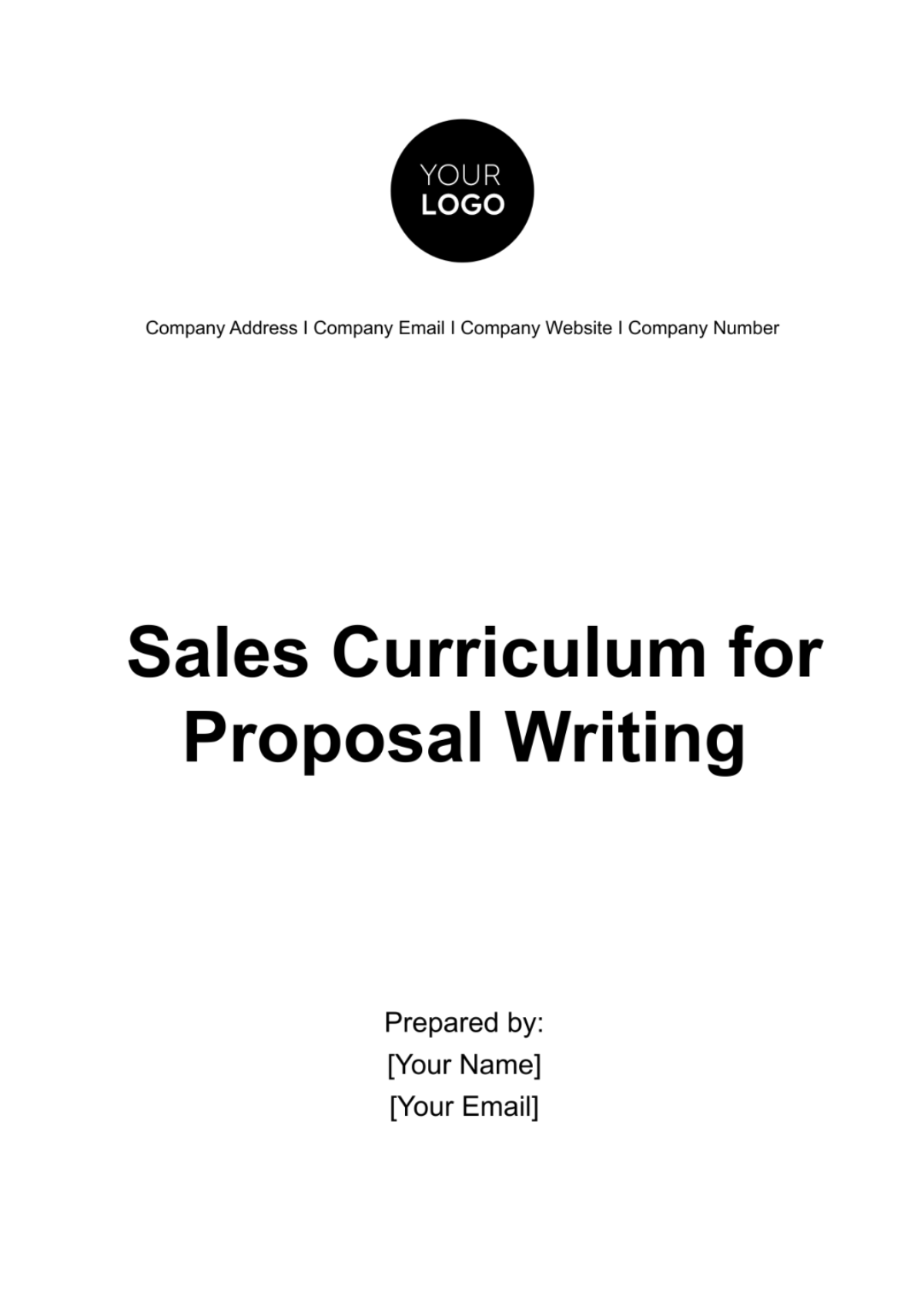 Sales Curriculum for Proposal Writing Template