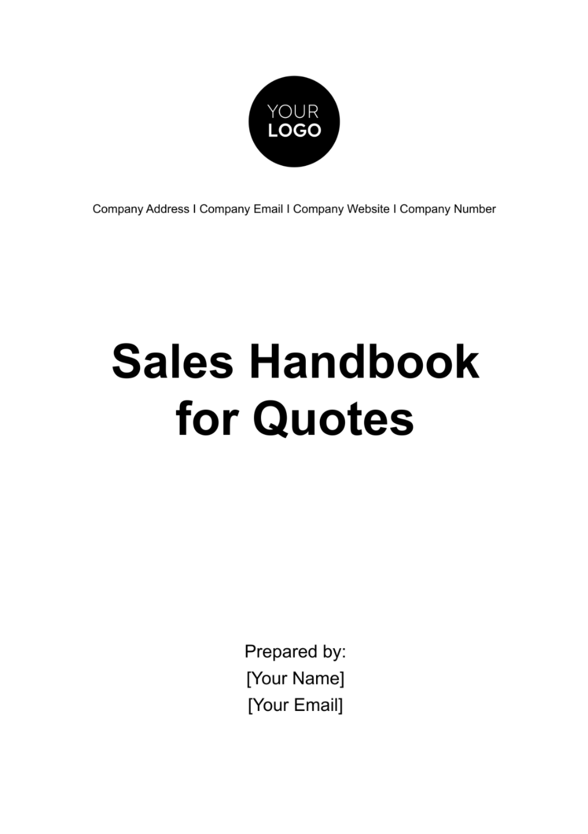 Free Sales Handbook for Quotes Template
