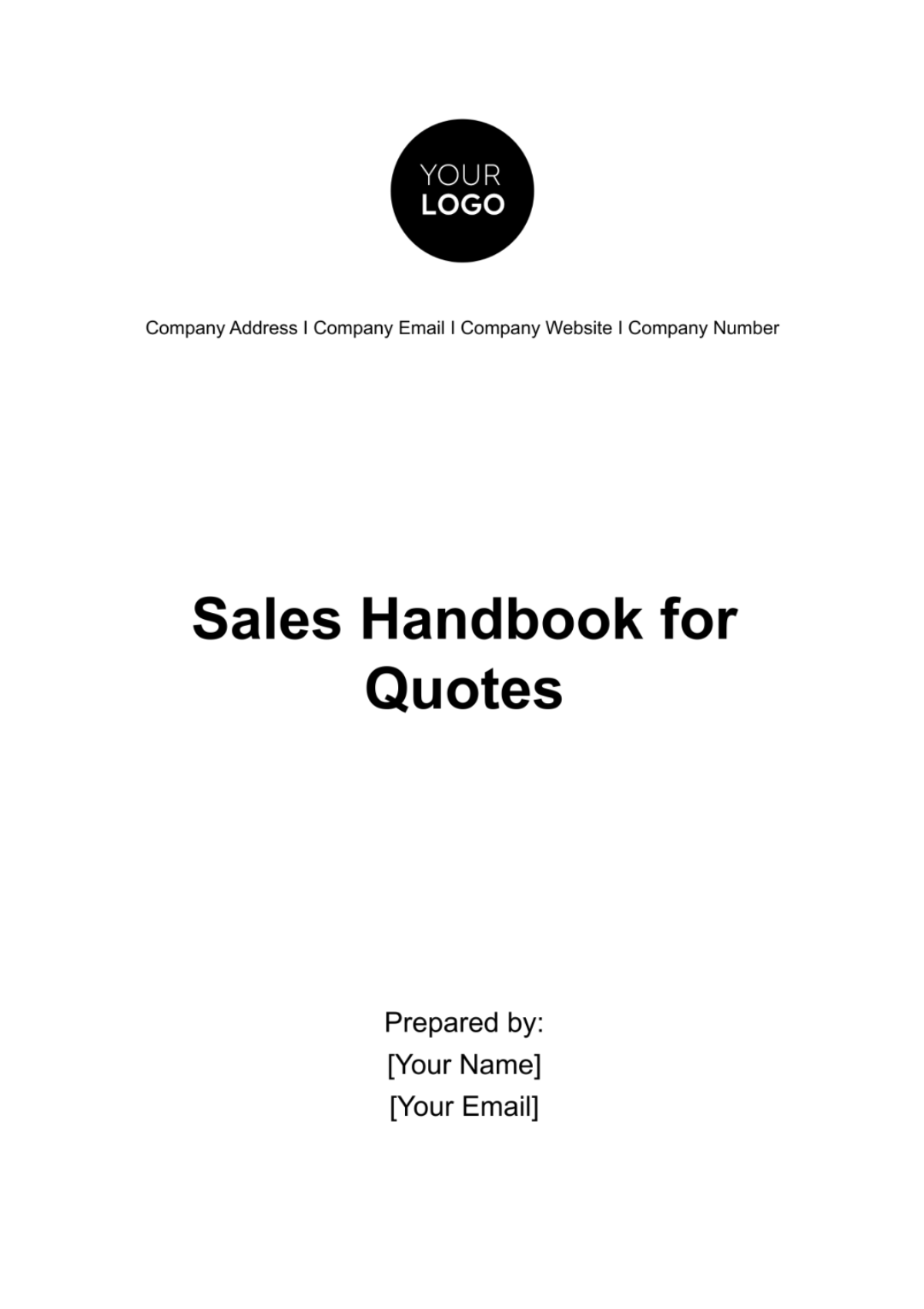 Sales Handbook for Quotes Template - Edit Online & Download