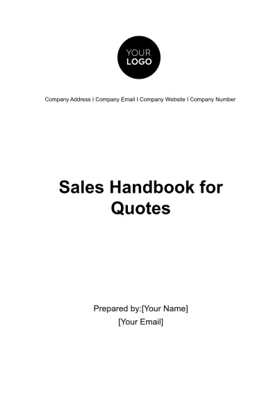 Free Sales Handbook for Quotes Template to Edit Online